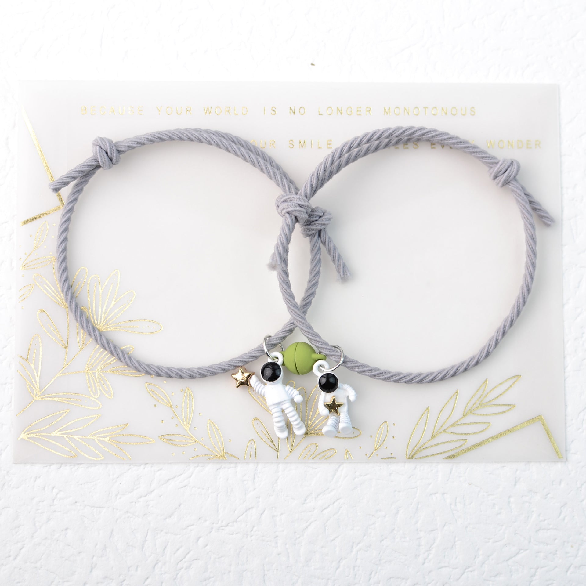 Wholesale Astronaut Can Reach the Stars Elastic String Couple Bracelet