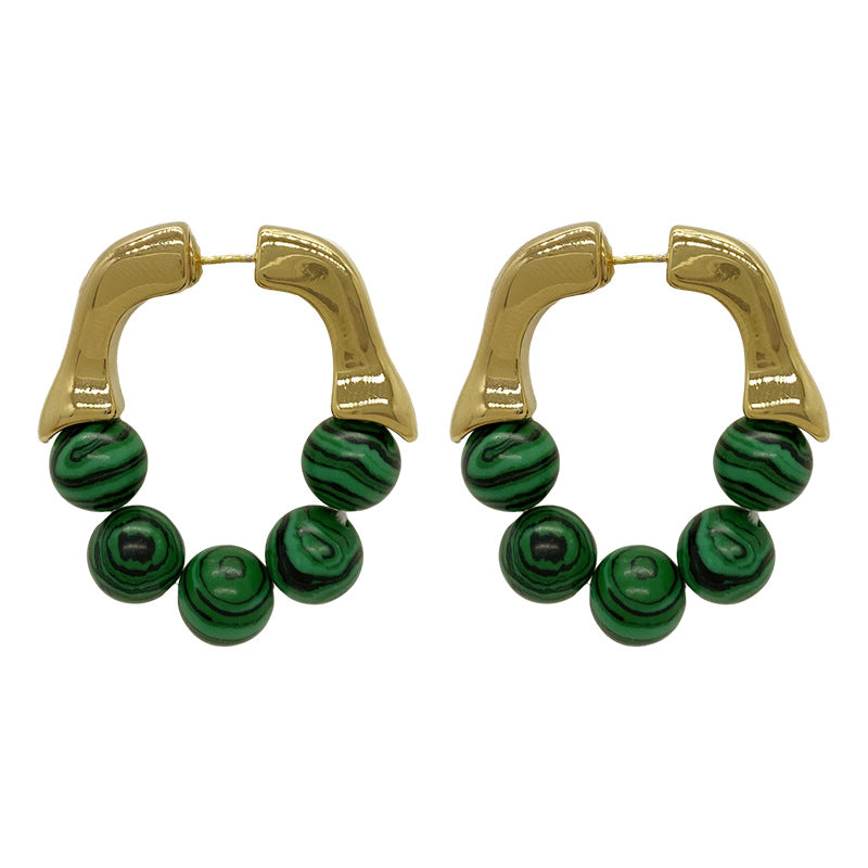 Wholesale Vintage Green Metal Earrings