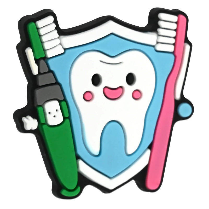 Wholesale   Random 100pcs/pack Cute Cartoon Tooth Series Beads Focal Beads