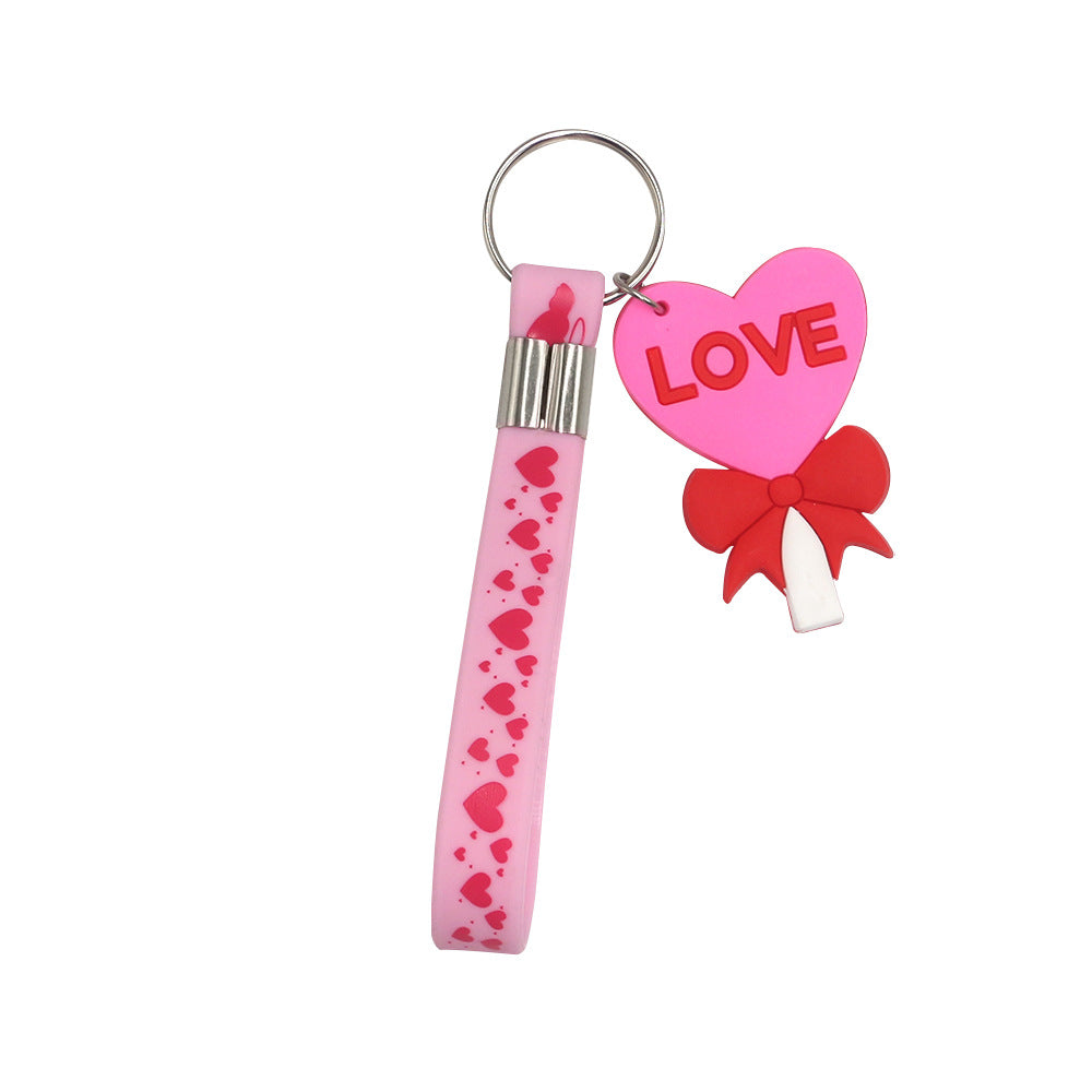 Wholesale 24pcs Valentine's Day Silicone Love Keychain