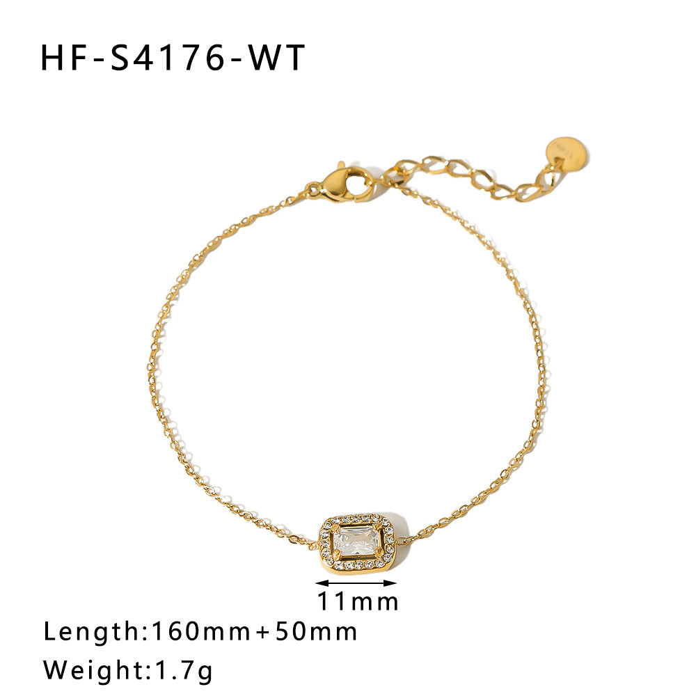 Wholesale Sunflower Stainless Steel Bracelet Love Zircon Geometric Bracelet