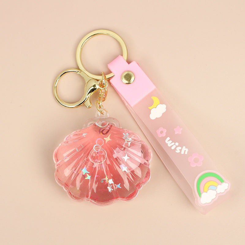 Wholesale Creative Oil-infused Ocean Shell Keychain