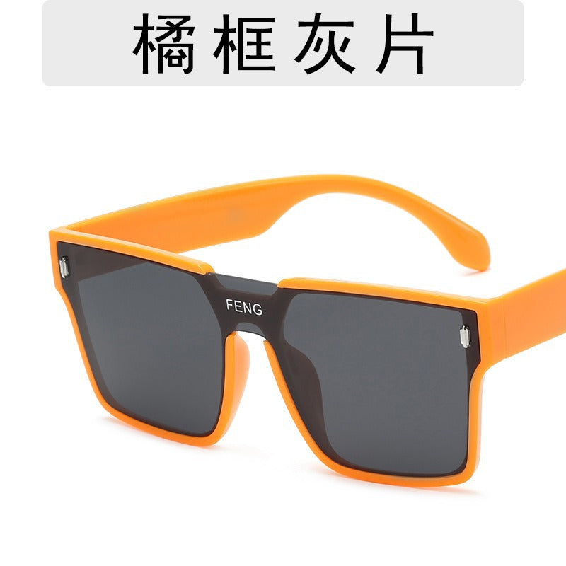 Wholesale Retro One-piece Lens Large Frame Anti-UV Sunglasses