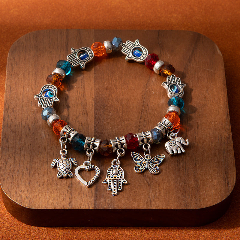 Wholesale Evil Eye Colorful Crystal Bracelet