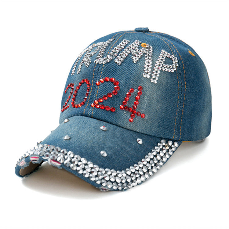 Wholesale American Flag Denim Diamond Activity Sun Protection Baseball Cap