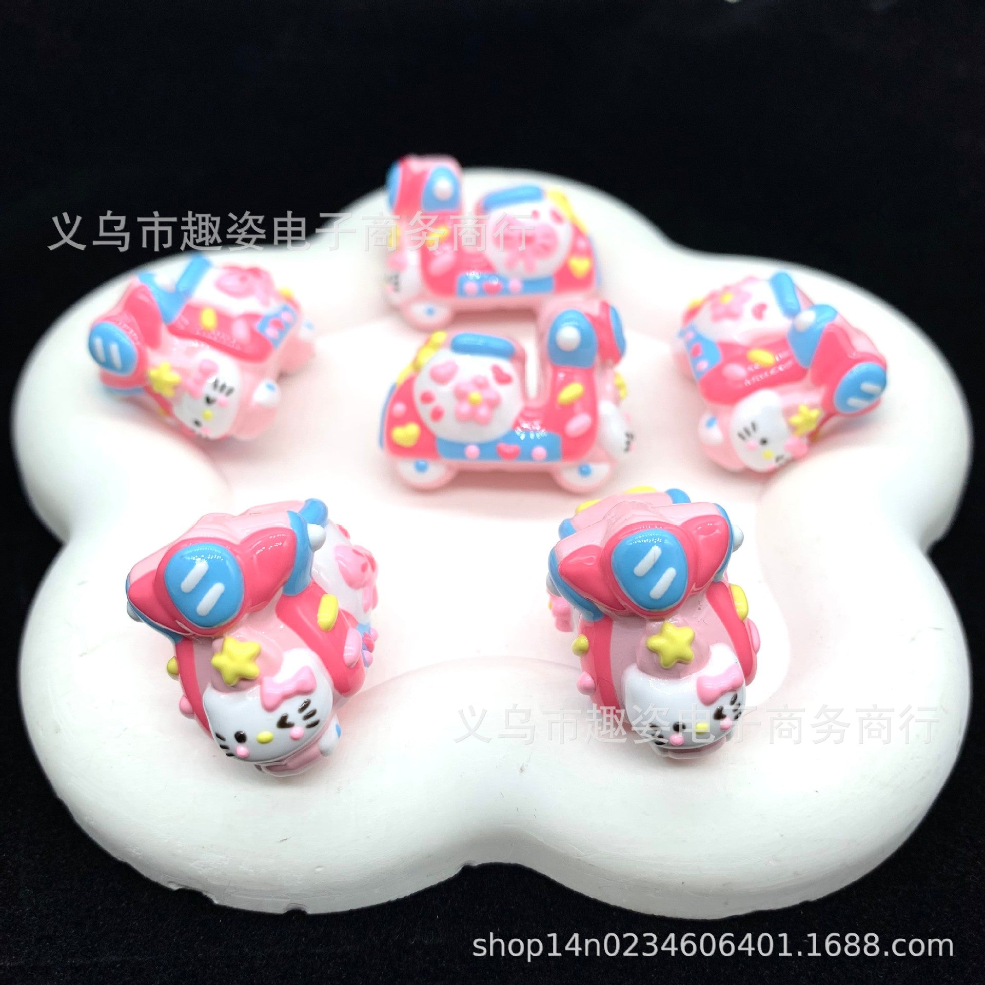Wholesale 10pcs Cute cat motorcycle Acrylic Beads