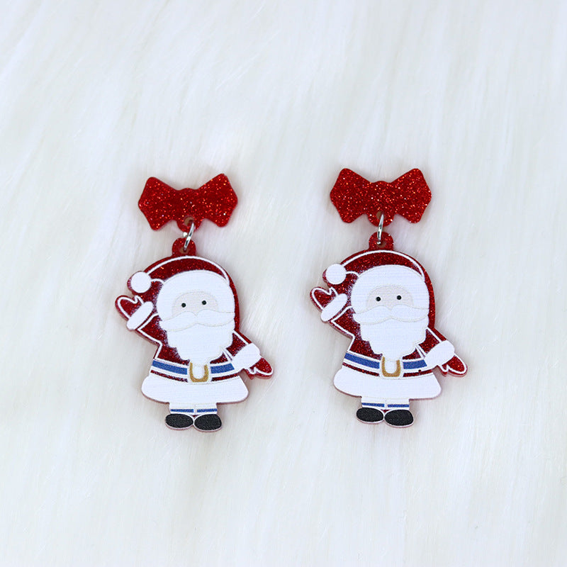 Wholesale Christmas Santa Claus Sweater Bells Acrylic Earrings