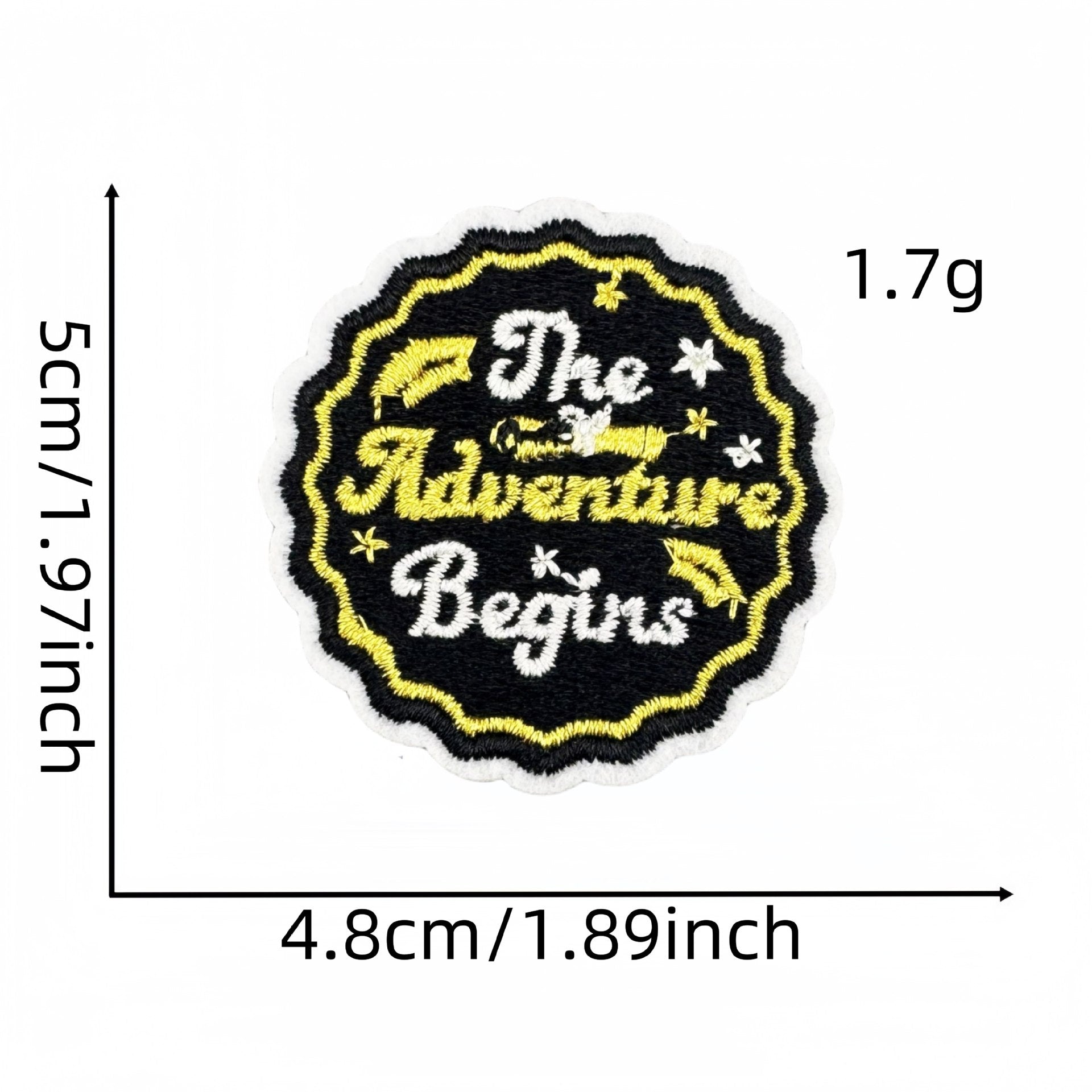 Wholesale Black gold graduation season embroidery patch clothing accessories ironing hot melt glue