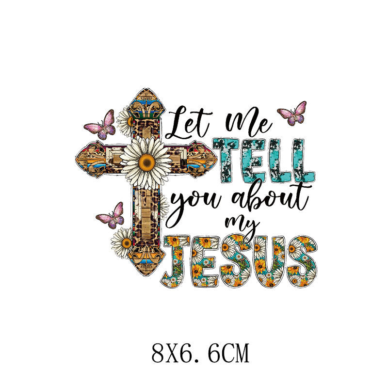 Wholesale  5pcs/pack   Sunflower letter heat transfer sticker pattern     UV DTF Ready to Press Transfers Wraps