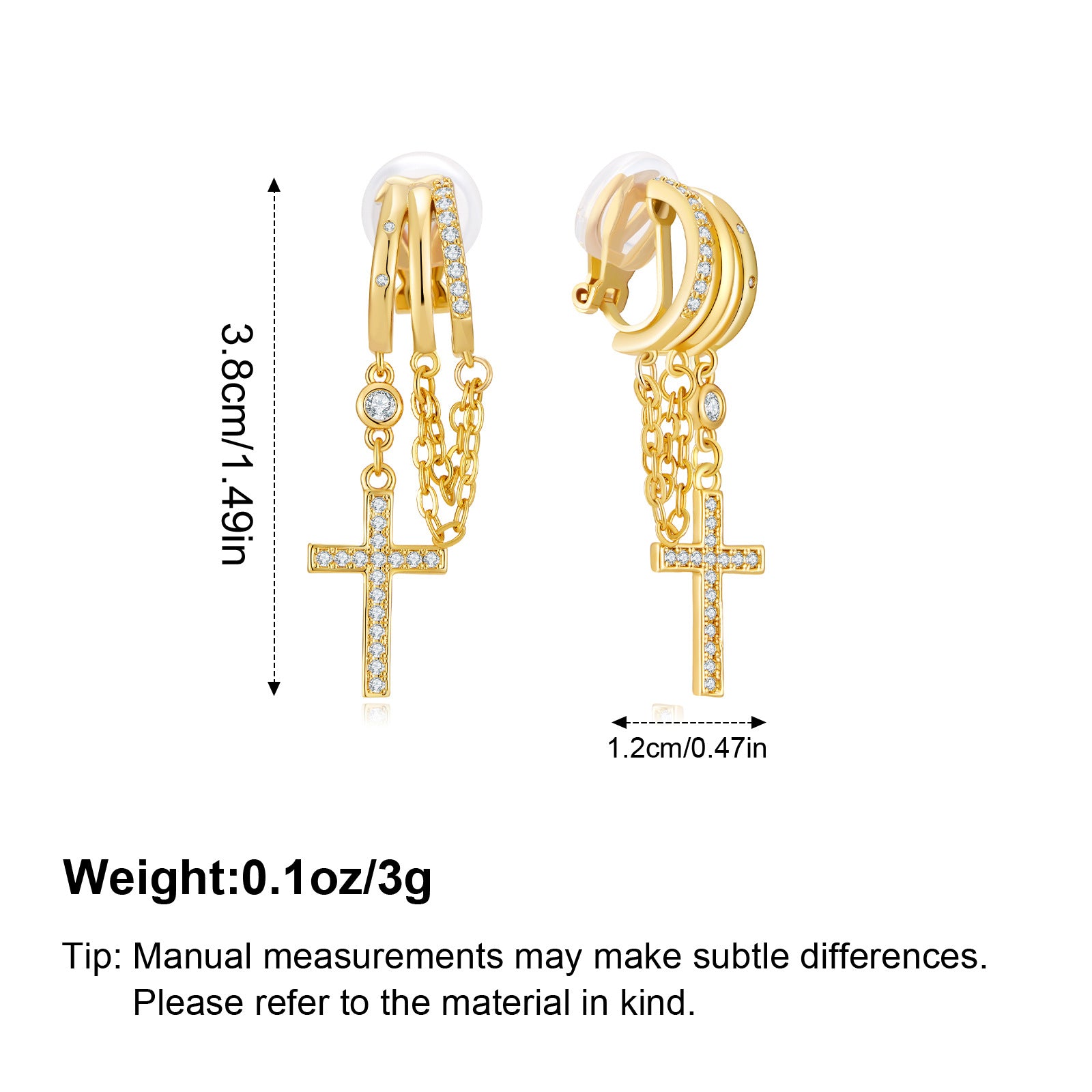 Wholesale Diamond studded irregular claw shaped tassel earrings
