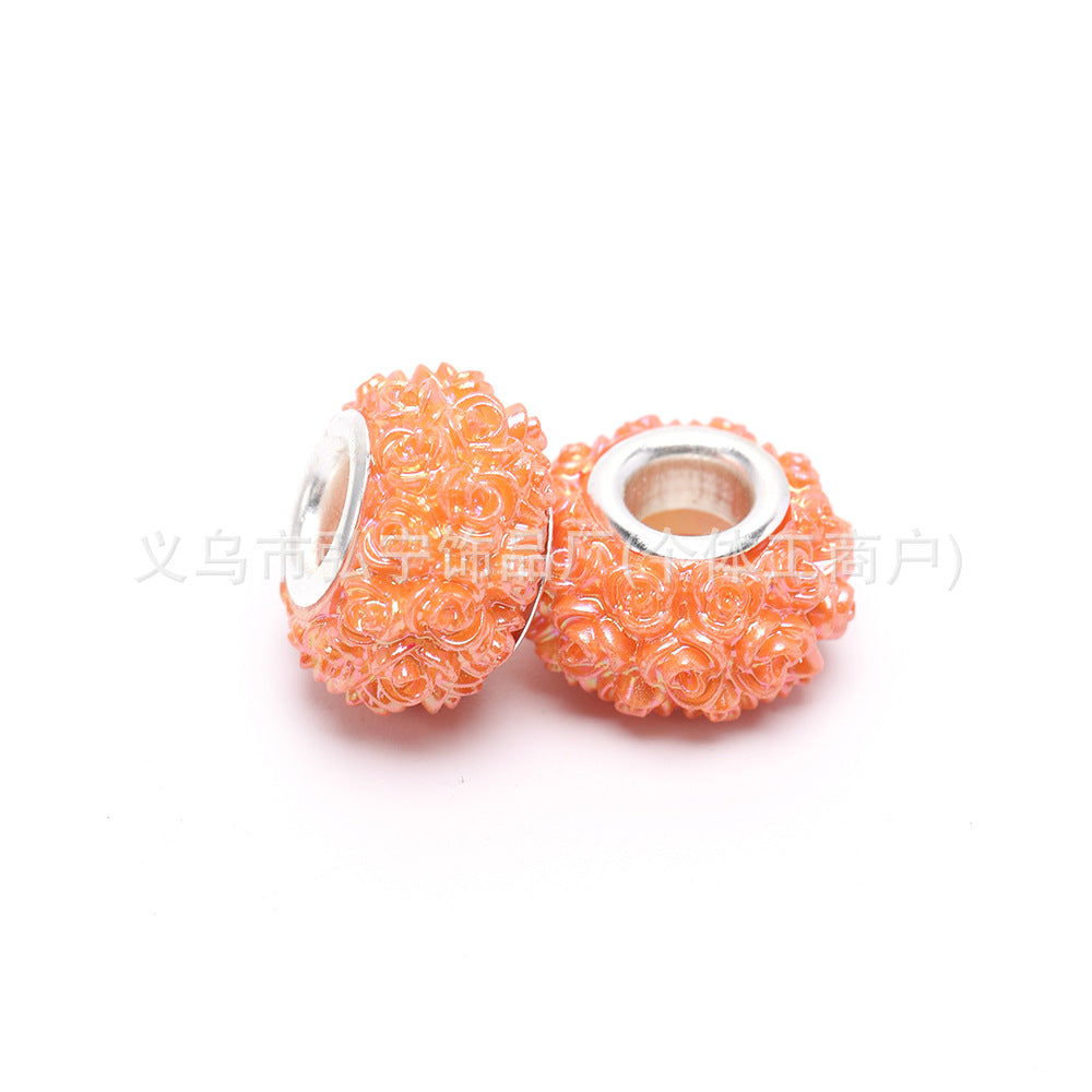 Wholesale 100pcs Eternal Flower Colorful AB Resin DIY Beads