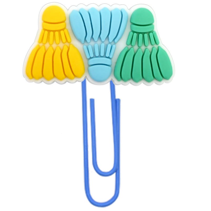 Wholesale Random 50pcs Cartoon Badminton Paper Clip Bookmark