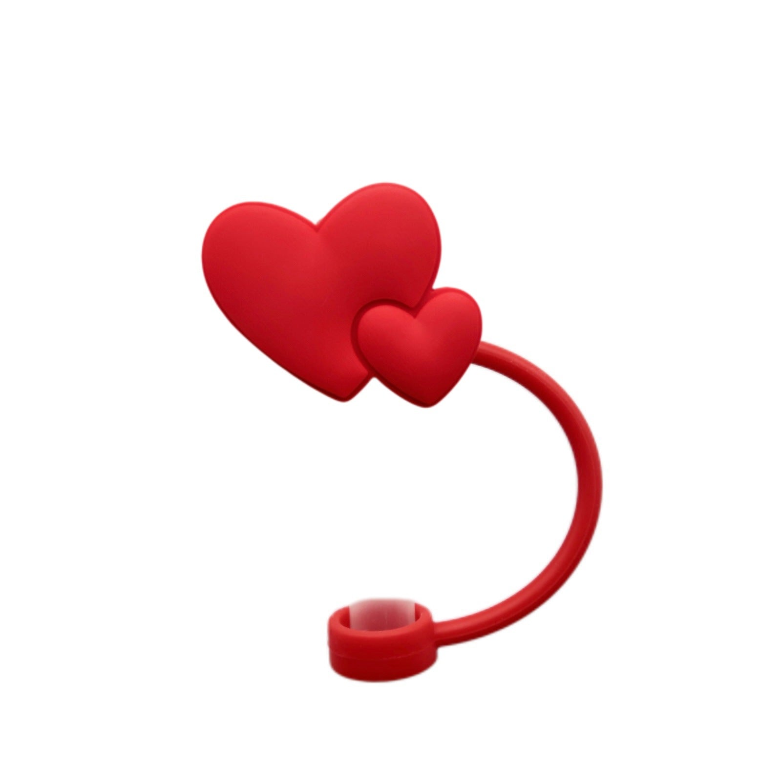 Wholesale 10pcs Valentine's Day Love Silicone Dustproof Red 8/10mm Straw Cover