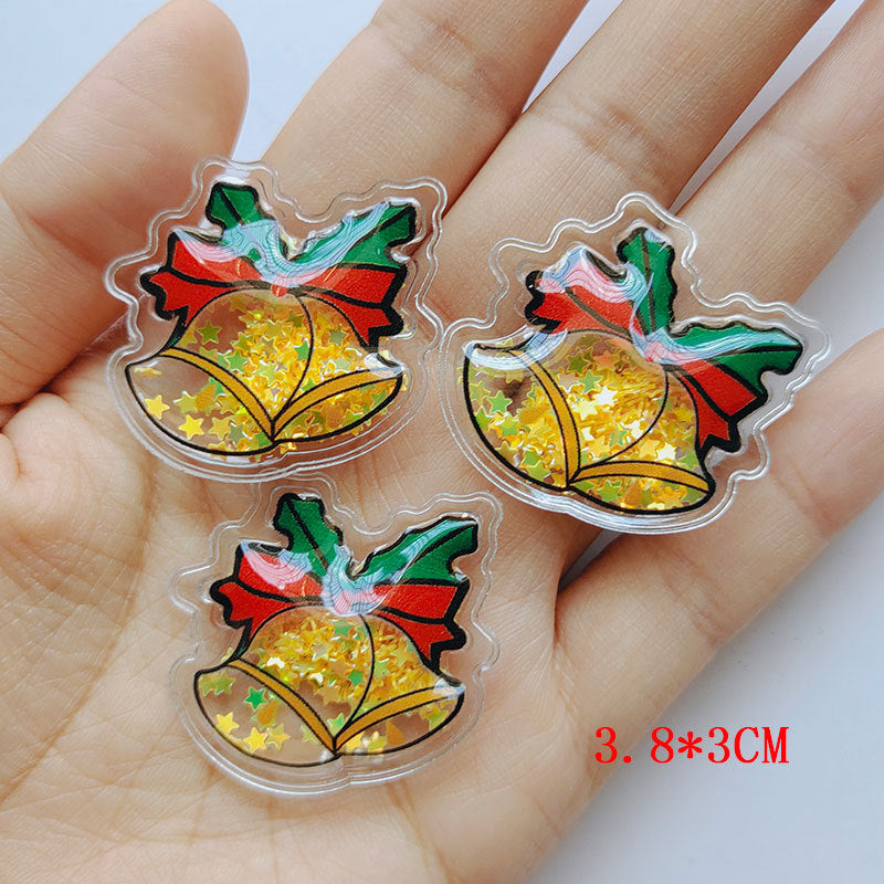 Wholesale PVC Quicksand Christmas Children's Hair Clips DIY Accessories