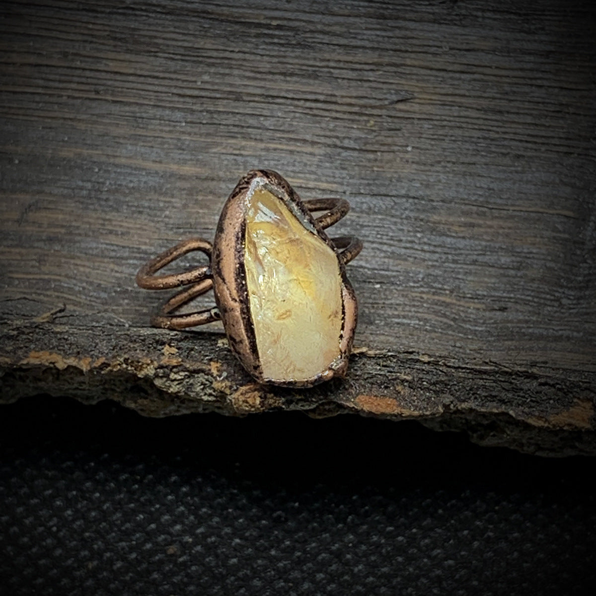 Wholesale Vintage Twelve Birthstone Natural Raw Stone Open Adjustable Ring