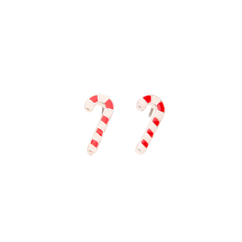 Wholesale Christmas Series Fashion Alloy Christmas Tree Old Man Bell Elk Candy Cane Earrings