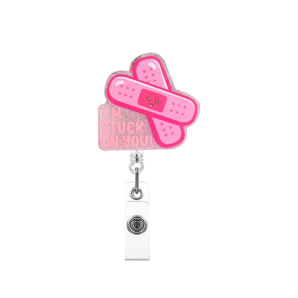 Wholesale Apple Acrylic Easy Pull ID Retractable Keychain