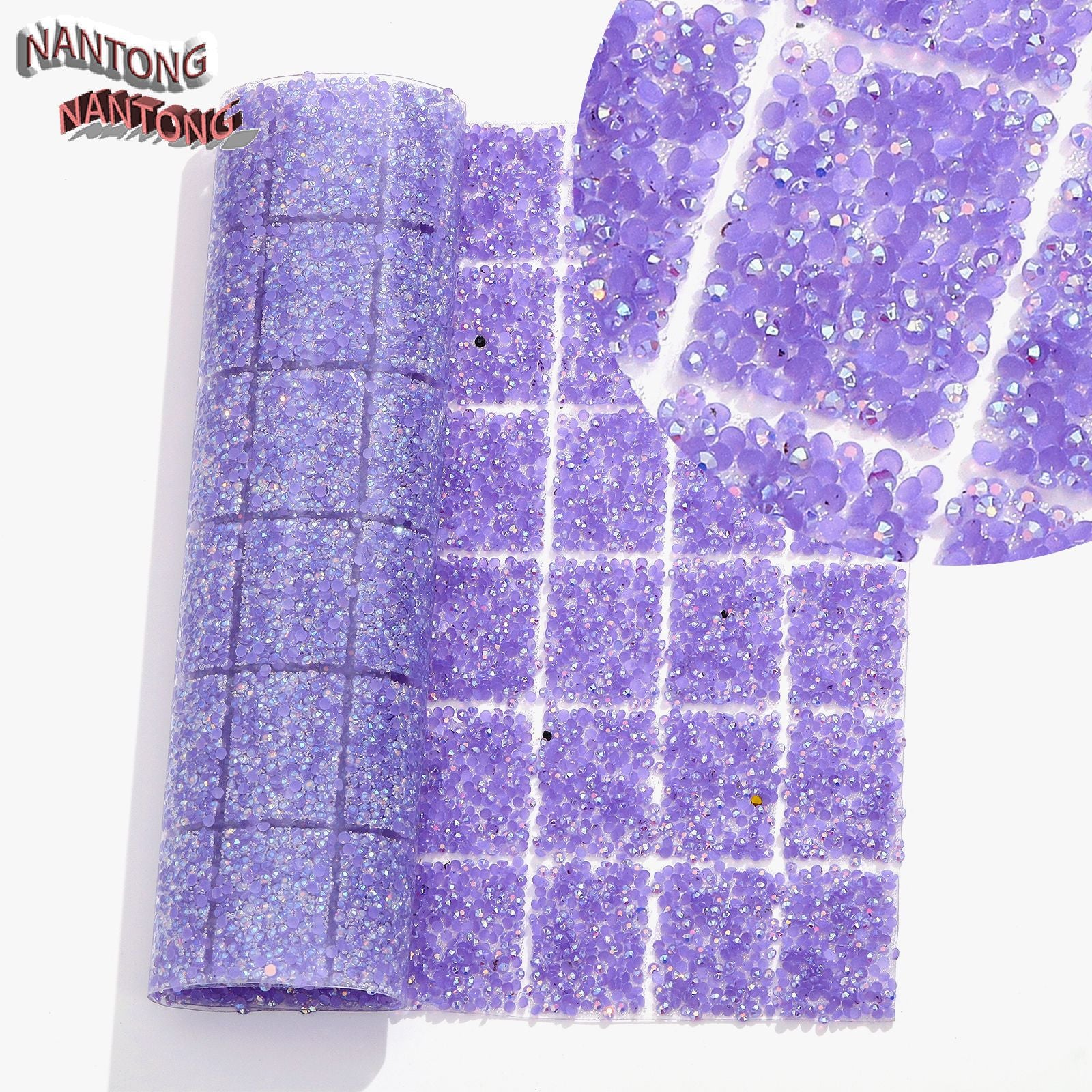 Wholesale Flat bottom round hot-drill hot melt adhesive stickers double-sided square diamond stickers diamond clothing diamond nail table cushion pad can wrap 78pcs pens