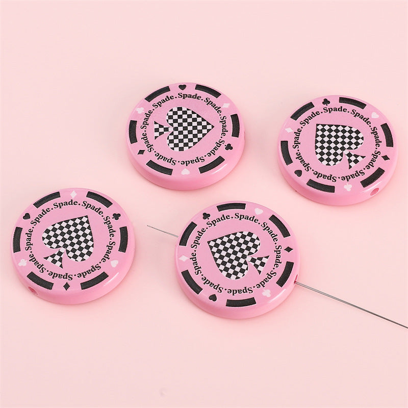 Wholesale  Printed Beads Cartoon Beaded Handmade DIY  Acrylic Beads