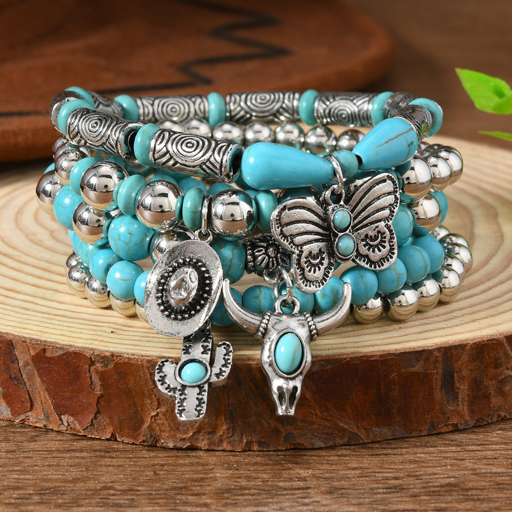 Wholesale Turquoise bead bracelet   Layered Bracelet Set