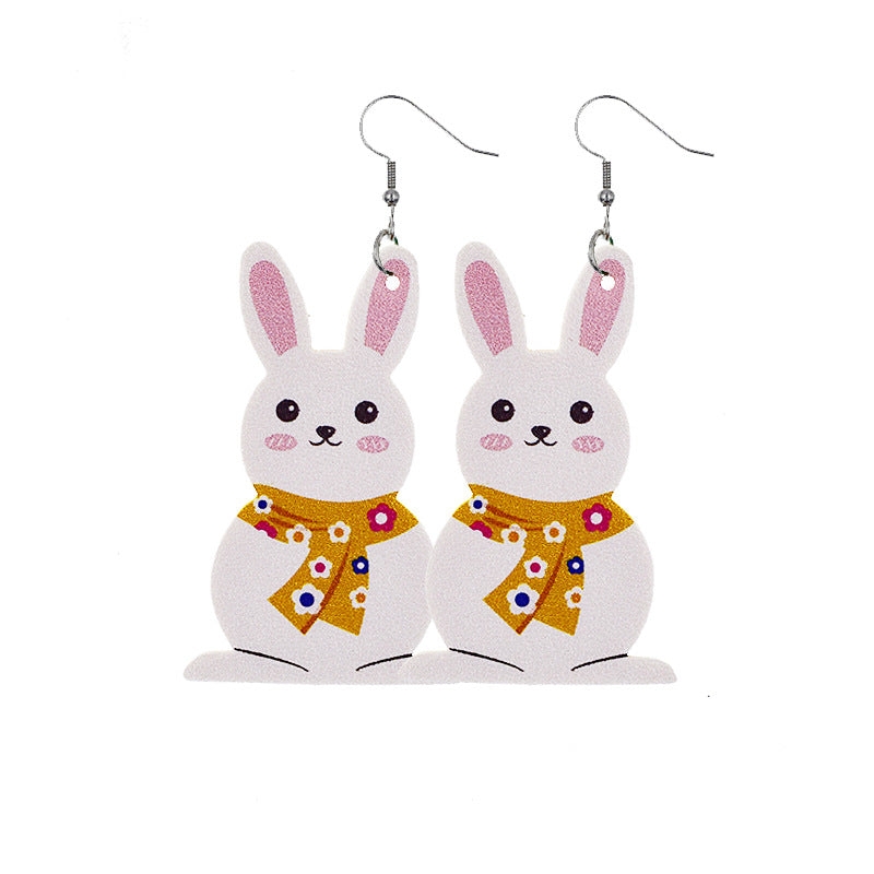 Wholesale Easter Bunny Egg Leather Earrings
