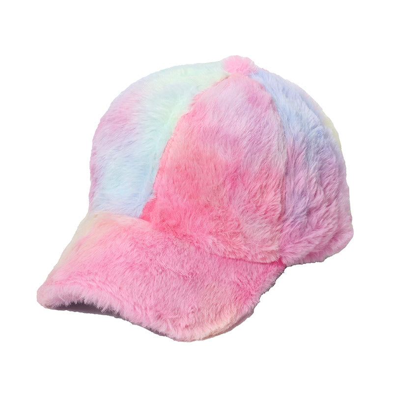 Wholesale Faux Rabbit Fur Leopard Plush Baseball Cap