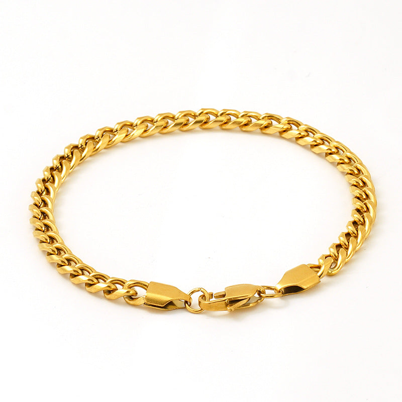 Wholesale Titanium steel interlocking rings gold and silver bracelet