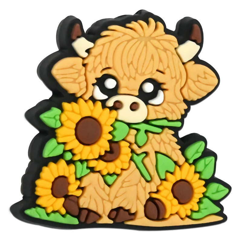 Wholesale  Random 100pcs Cartoon Highland Cattle Series Beads