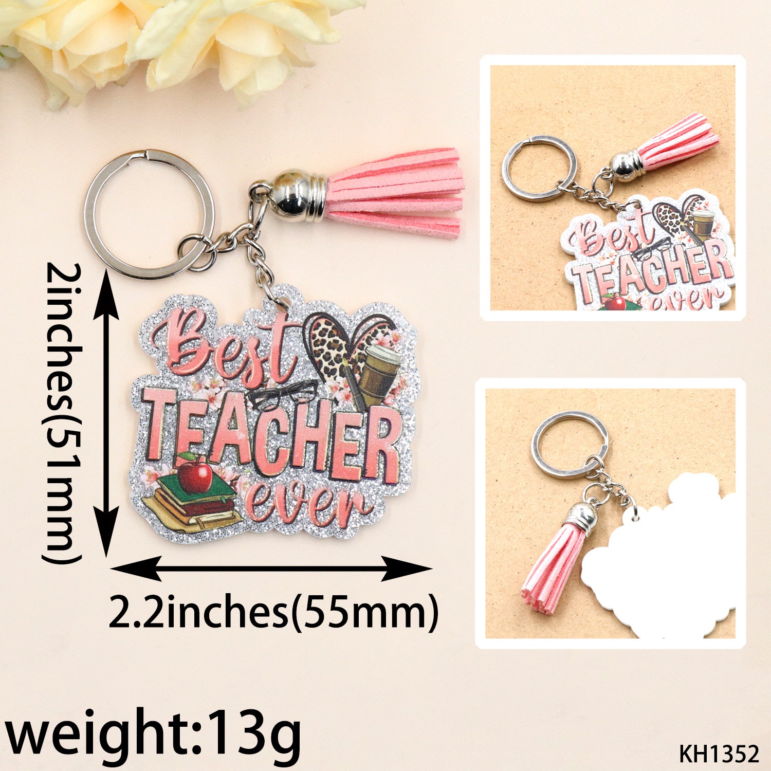 Wholesale Teacher' s Day Cute Bow Keychain Pendant