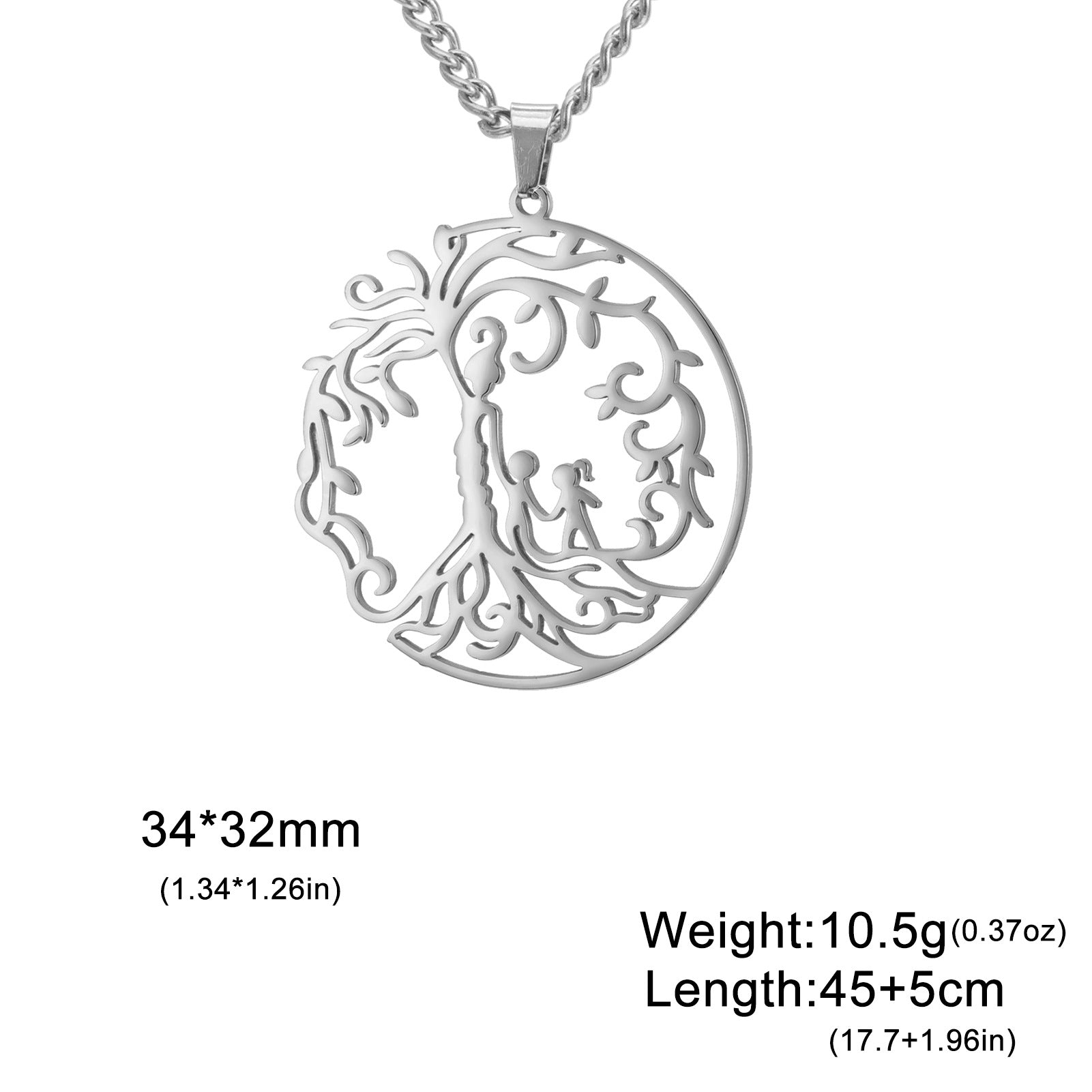 Wholesale Mother' s Day electroplated Tree of Life parent-child Stainless steel necklace
