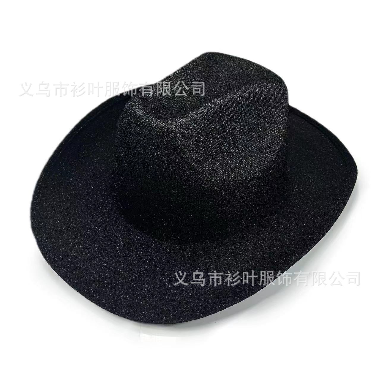 Wholesale EVA composite shaped silver glitter western cowboy glitter white powder cowboy hat