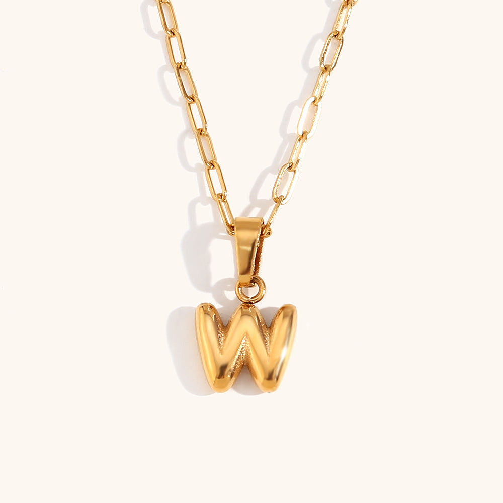 Wholesale Mini Bubble Letter 18K Necklaces