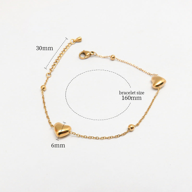 Wholesale Fashion all-match titanium steel bracelet women's European and American new 18K gold stainless steel love bracelet high sense