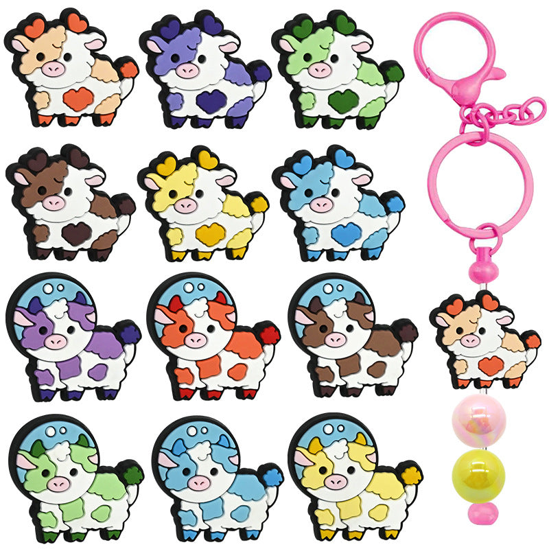 Wholesale Random 100pcs Cow and Yak Pen Beads  Focal Beads