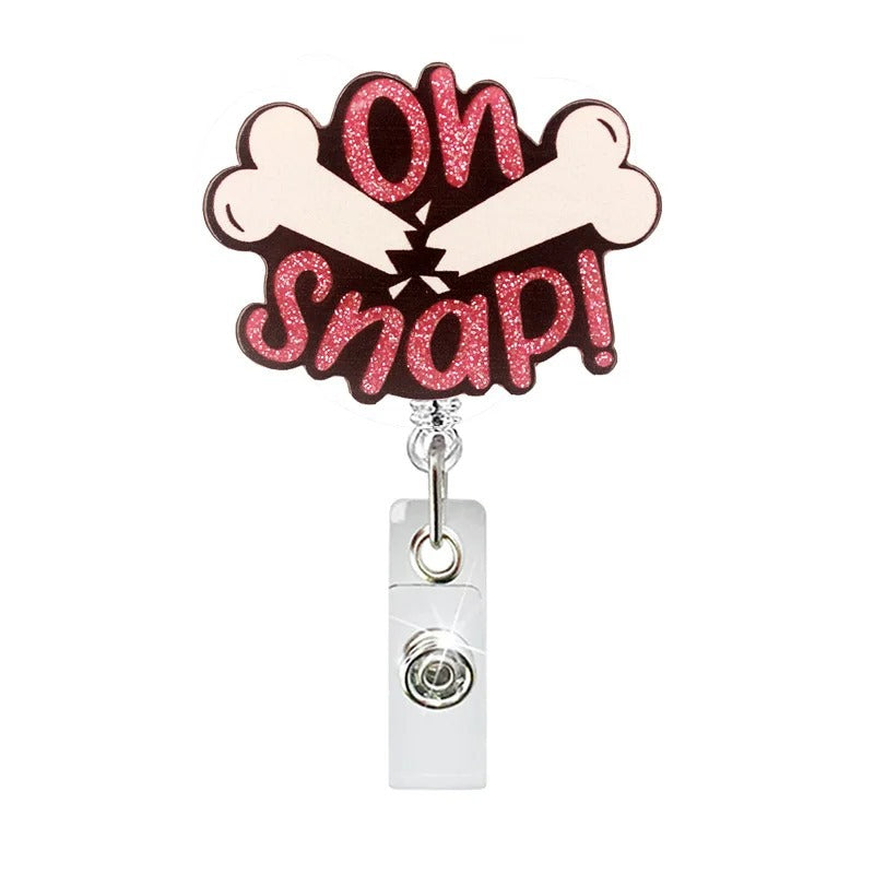 Wholesale  Hospital Staff Acrylic Badge Reel Doctor Nurse Organ Department Telescopic Easy Pull Buckle