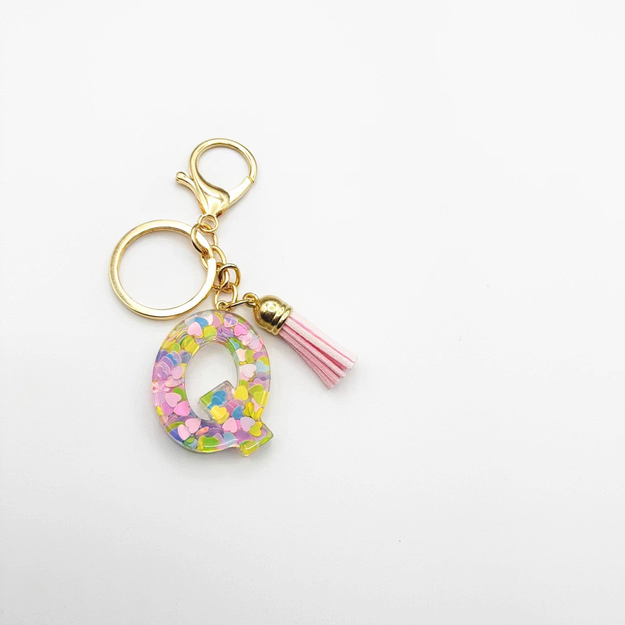 Llavero de letra acrílica de resina de barril de Tassel