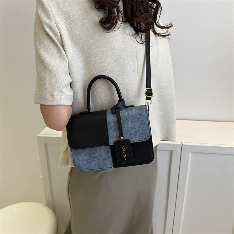 Wholesale Design Stitching Contrast Color Small Square Bag Texture Simple Crossbody Bag Fashion Shoulder Bag