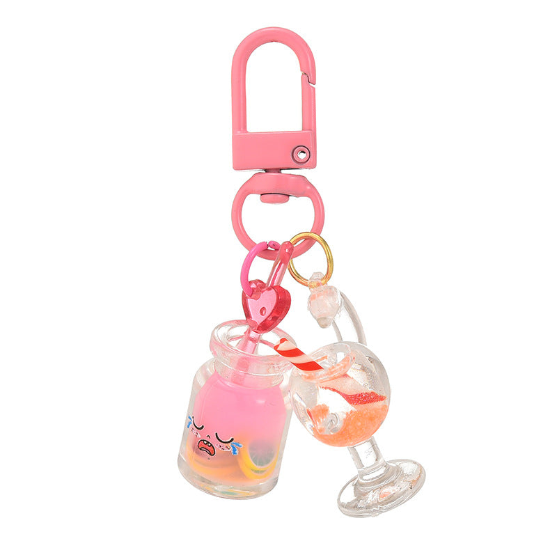 Wholesale Acrylic Flamingo Luminous Cup Keychain