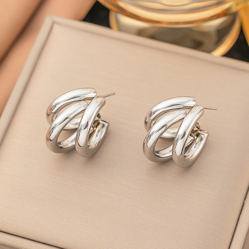 Wholesale Exaggerated Design Vintage Stainless Steel Earrings