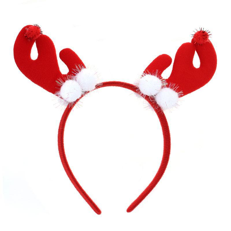 Wholesale Christmas Fabric Plush Antler Headband