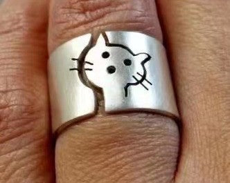 Wholesale Simple cute kitten ring for women