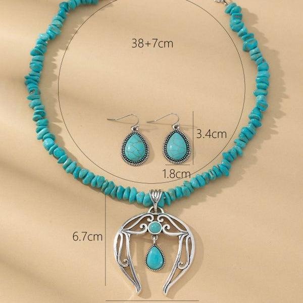 Wholesale Vintage Teardrop Necklace Turquoise Earrings