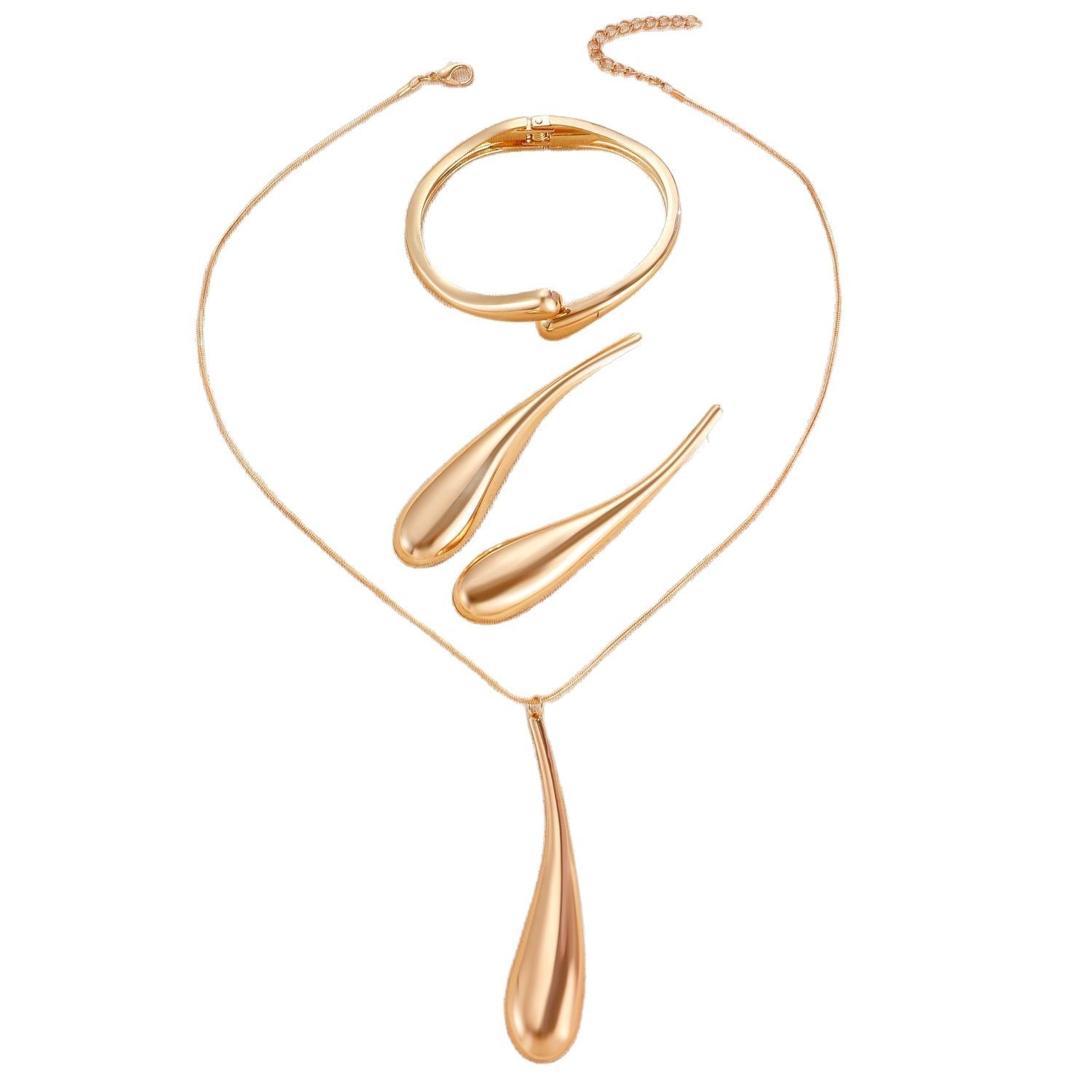 Wholesale Punk style alloy water drop pendant necklace