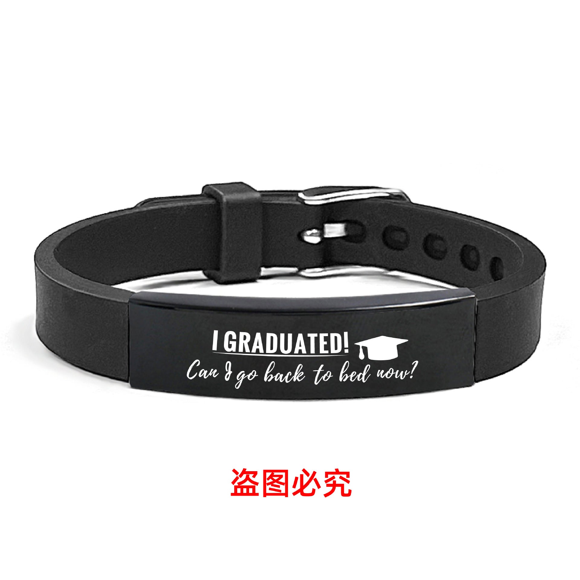 Wholesale Graduation Season Gift Engraved Stainless Steel Silicone Necklace