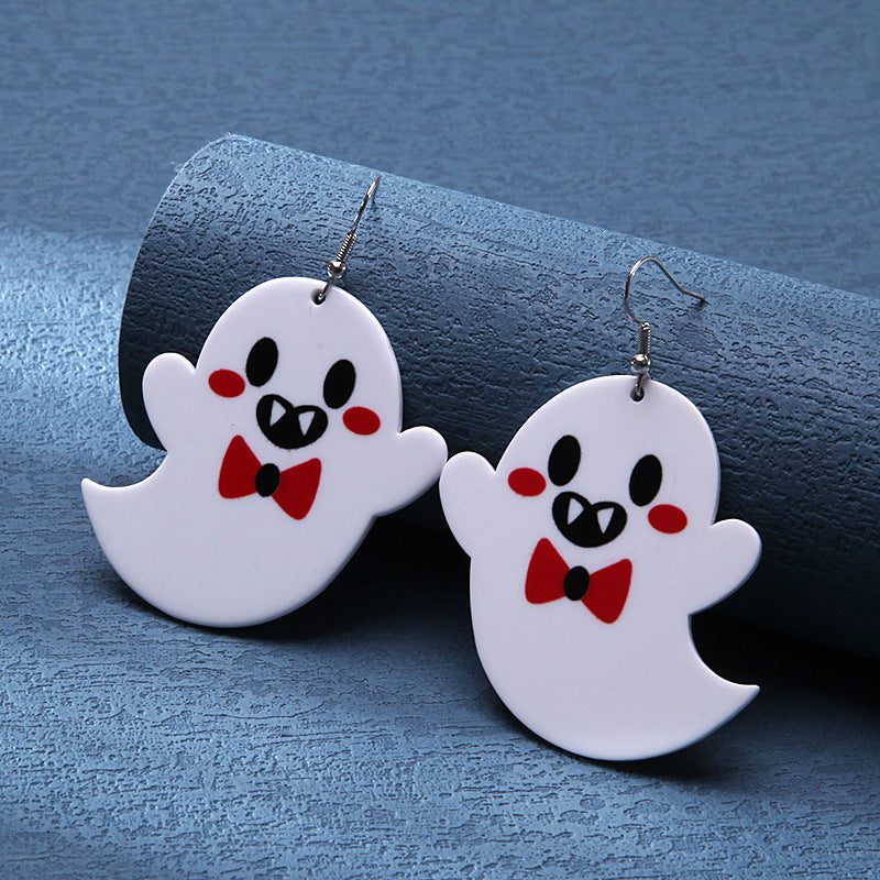 Wholesale  Ghost Acrylic Earrings Bowknot Pumpkin Skull Trendy Party Jewelry Gift