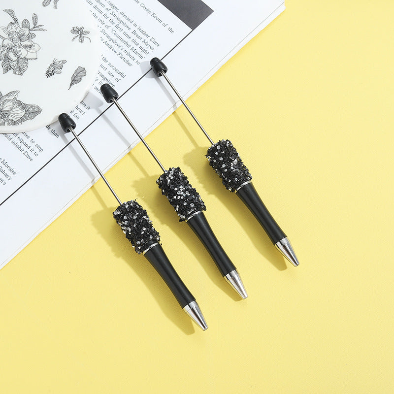 Wholesale 10pcs Beadable Pens Heavy Handmade Full Diamond Chain DIY Ballpoint Pen