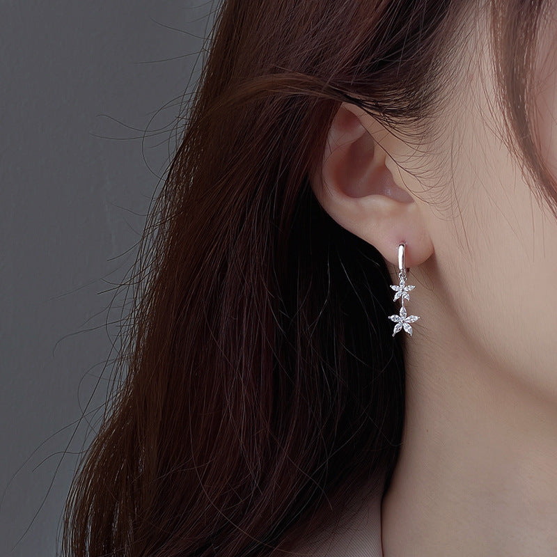 Wholesale Sterling Silver Flower Women's Niche Fashion Elegant Earrings