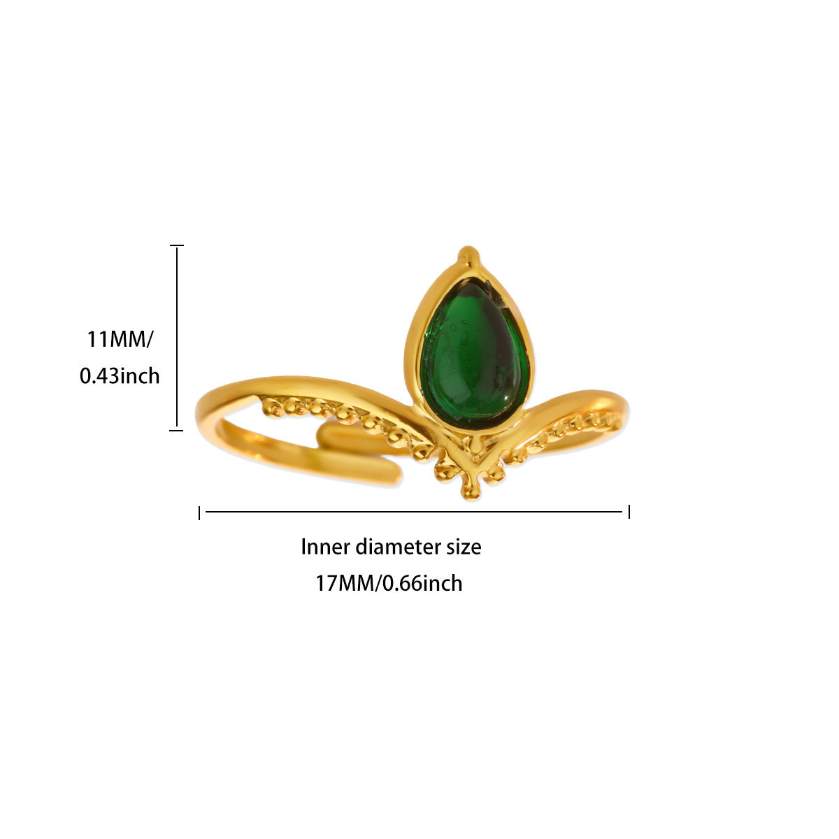 Wholesale Luxury Zircon Pearl Heart-Shaped Adjustable Opening Ring
