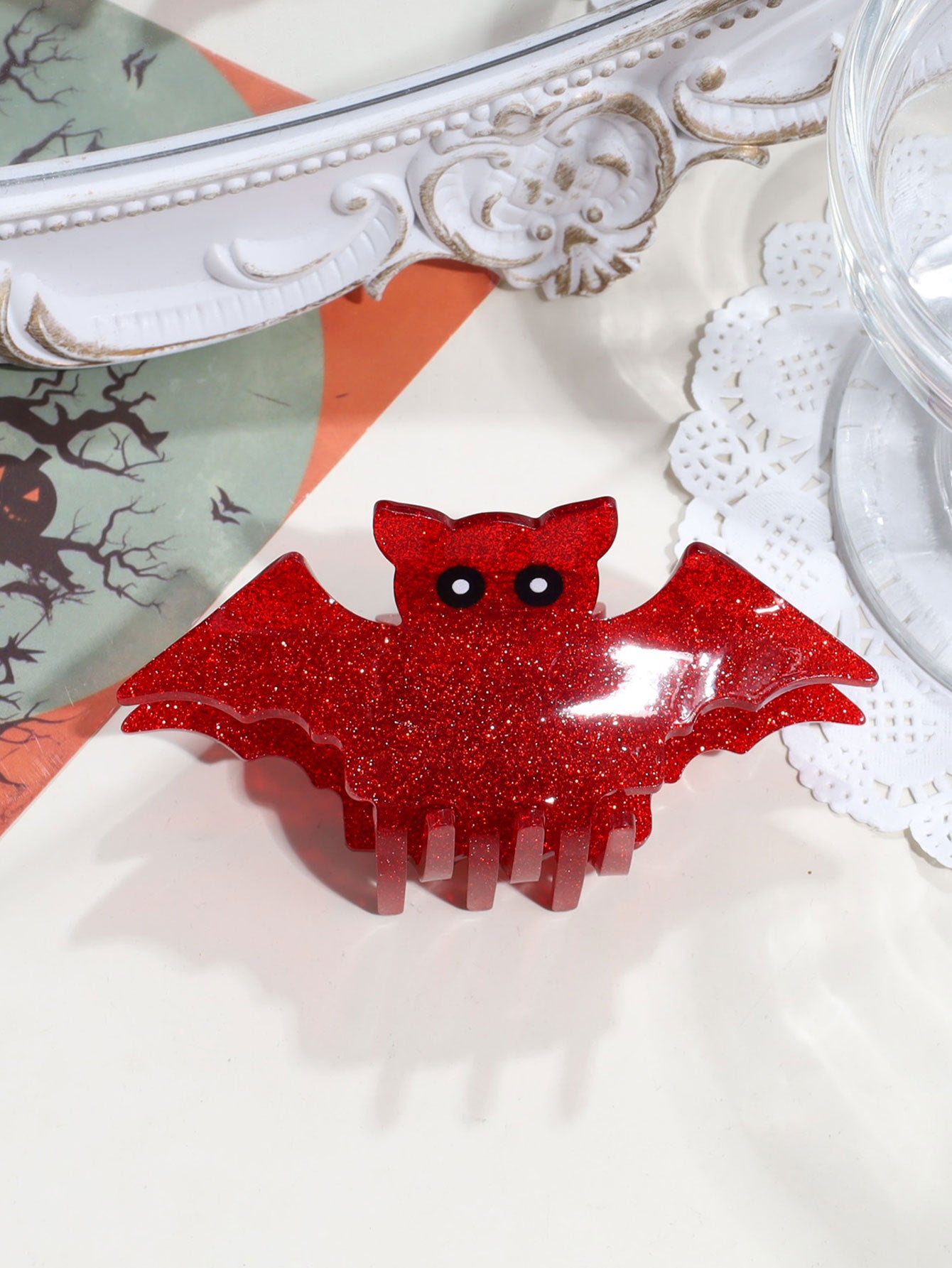 Wholesale Acrylic  Hair Claw Clip Creative Dark Style Pumpkin Ghost Bat Design Womens Fashion Hair Accessory
