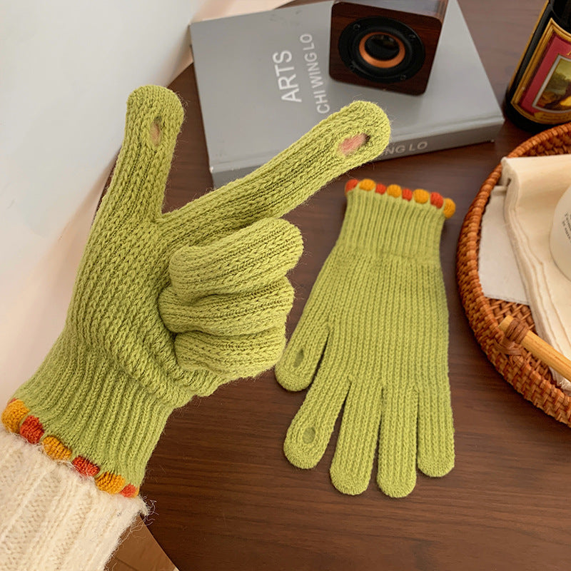 Wholesale Fingerless Candy Color Windproof Warm Gloves
